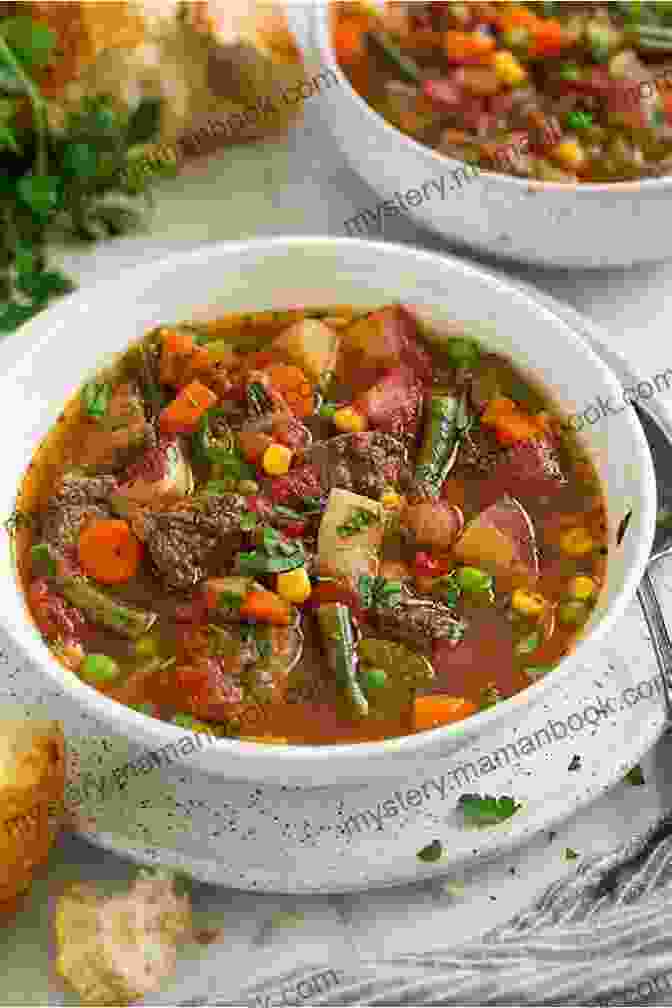 A Hearty Beef Stew With Tender Beef, Vegetables, And A Flavorful Broth Hearty Soups Stews Chili Chowders: Slow Cooker Beef Chicken More (Southern Cooking Recipes)