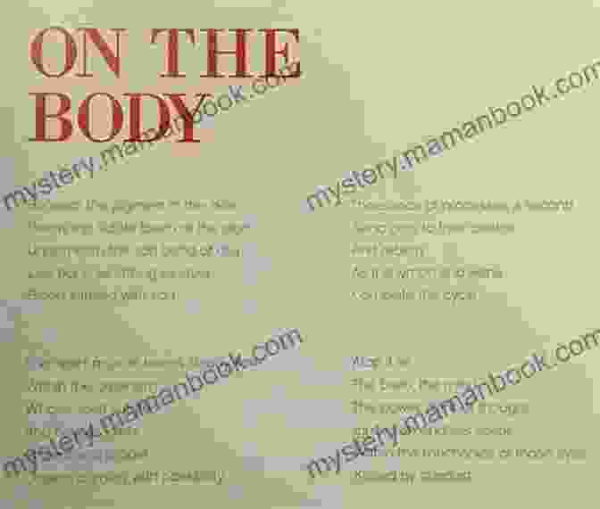 A Photo Of A Person's Body, With The Words 'Poems On The Body: Messengers' Written Across It Poems On The Body S Messengers (Sean S Poetry Collection 2)