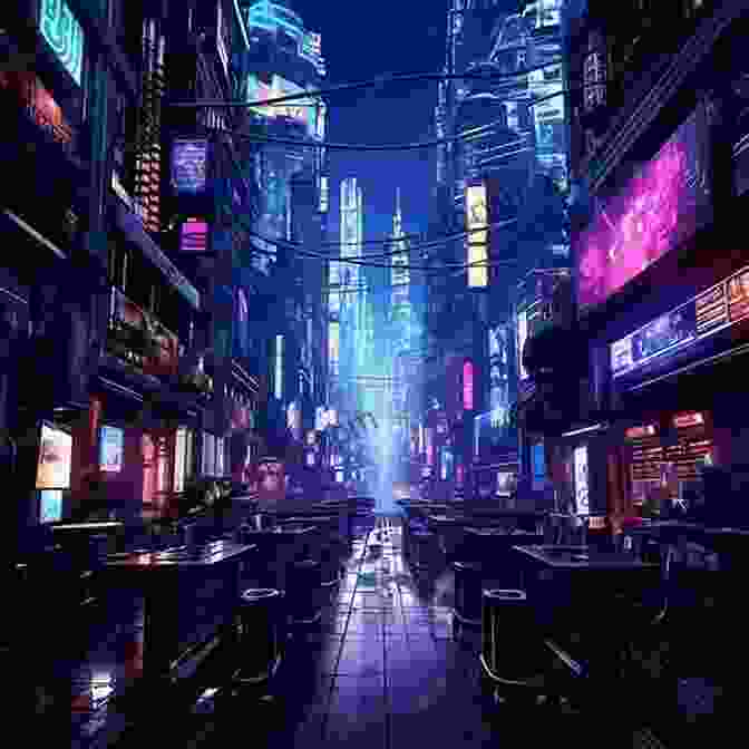 A Vibrant Cyberpunk Cityscape With Neon Drenched Skyscrapers And Flickering Holographic Displays. The Blind Spot: A Science Fiction Thriller (Neon Horizon 1)