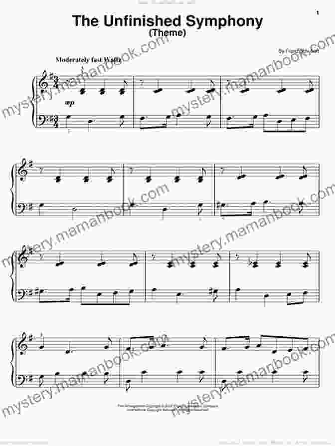 Musical Score Of The Unfinished Fourth Movement Of Schubert's Symphony No. 14, Featuring Sparse And Fragmented Melodies Symphony No 5 D 485 For String Quartet (Cello): In Four Movements (Symphony No 5 By Schubert String Quartet 4)