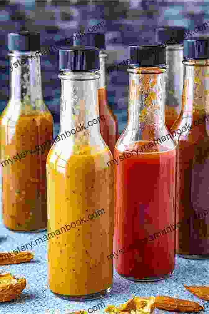 Various Jars And Bottles Of Hot Pepper Sauces In Vibrant Red And Orange Hues Fiery Ferments: 70 Stimulating Recipes For Hot Sauces Spicy Chutneys Kimchis With Kick And Other Blazing Fermented Condiments